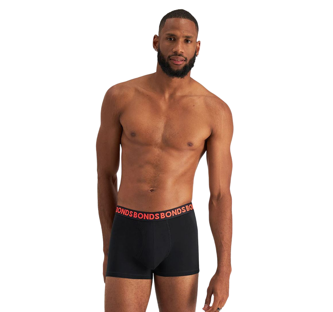 3 Pack Mens Bonds Everyday Trunk Trunks Underwear Black
