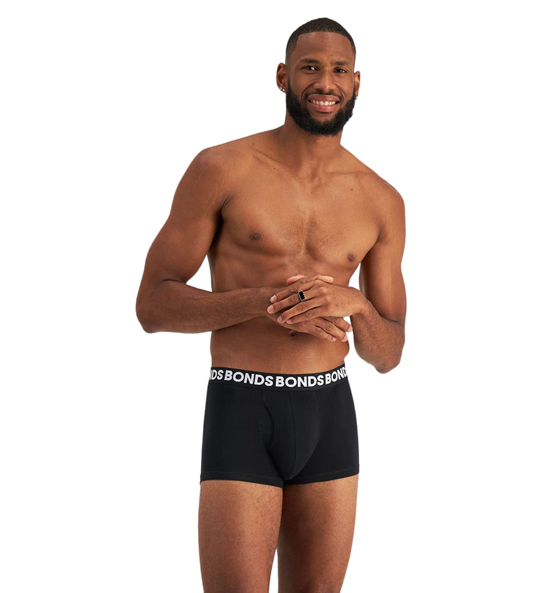 9 x Bonds Mens Everyday Trunk Underwear Black Multi Undies