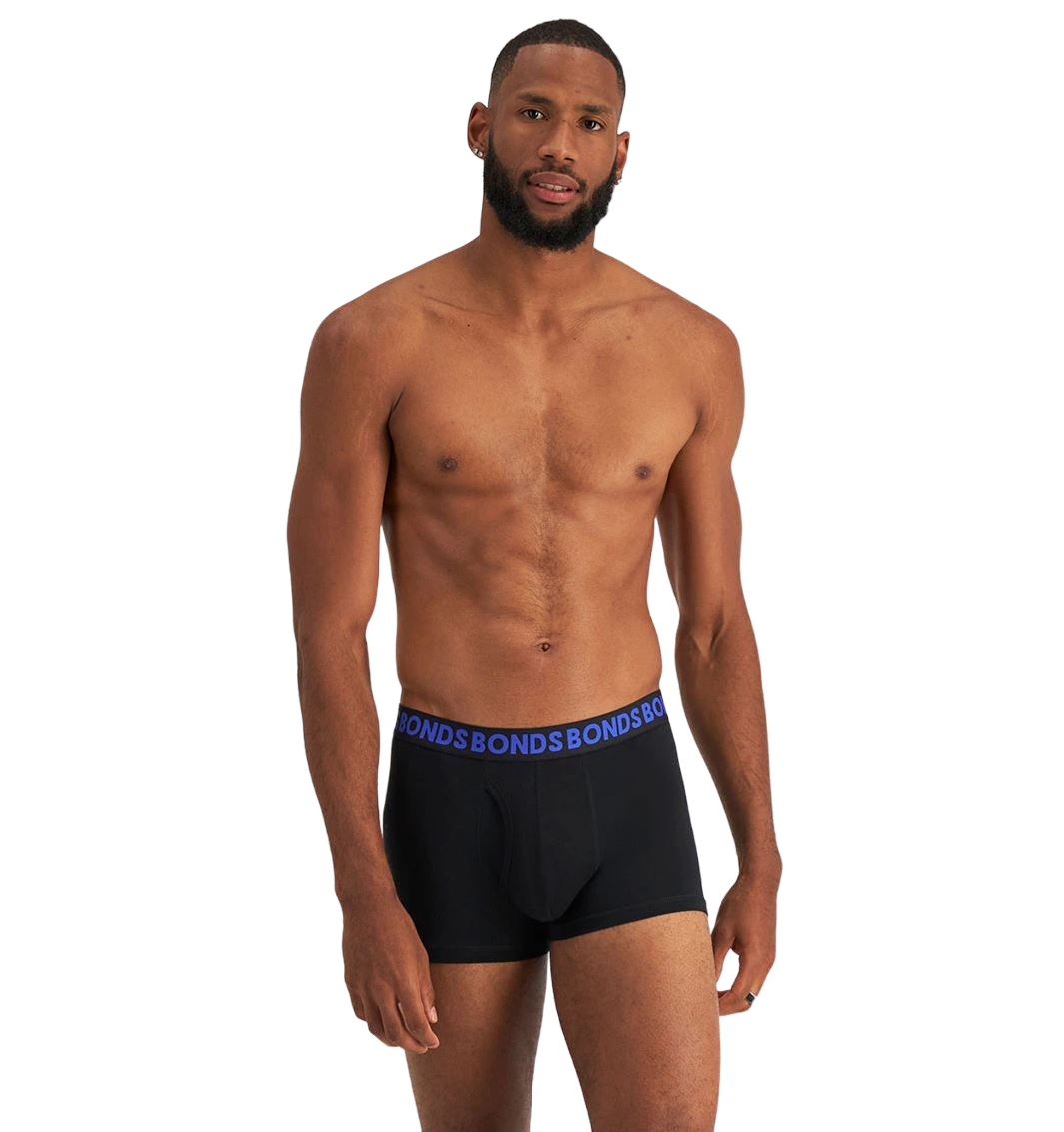 3 Pack Mens Bonds Everyday Trunk Trunks Underwear Black