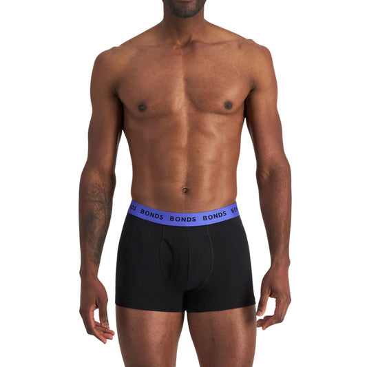6 Pack Mens Bonds Everyday Trunks Underwear Black/Blue