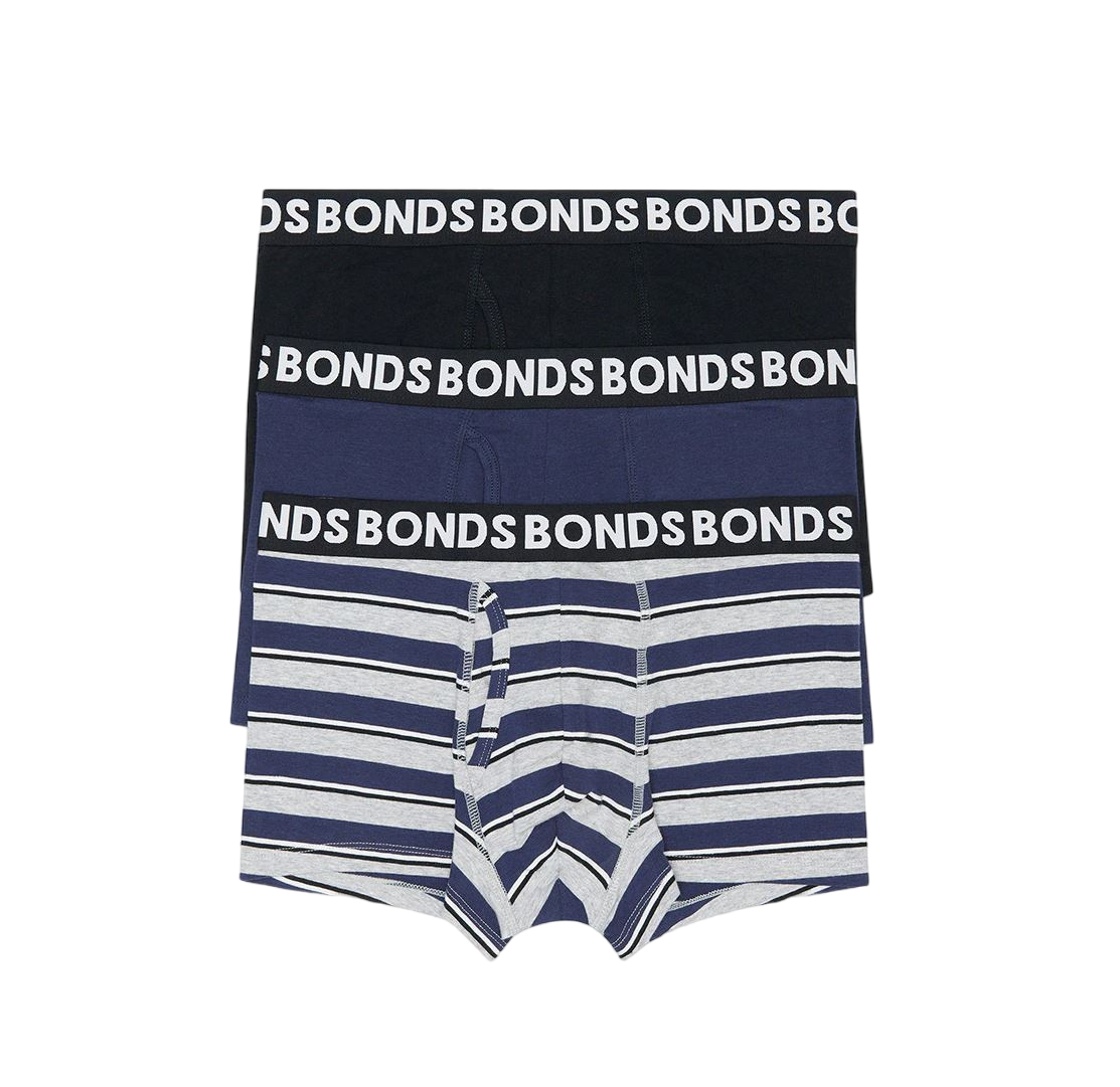 3 Pack Mens Bonds Everyday Trunk Trunks Underwear Multi