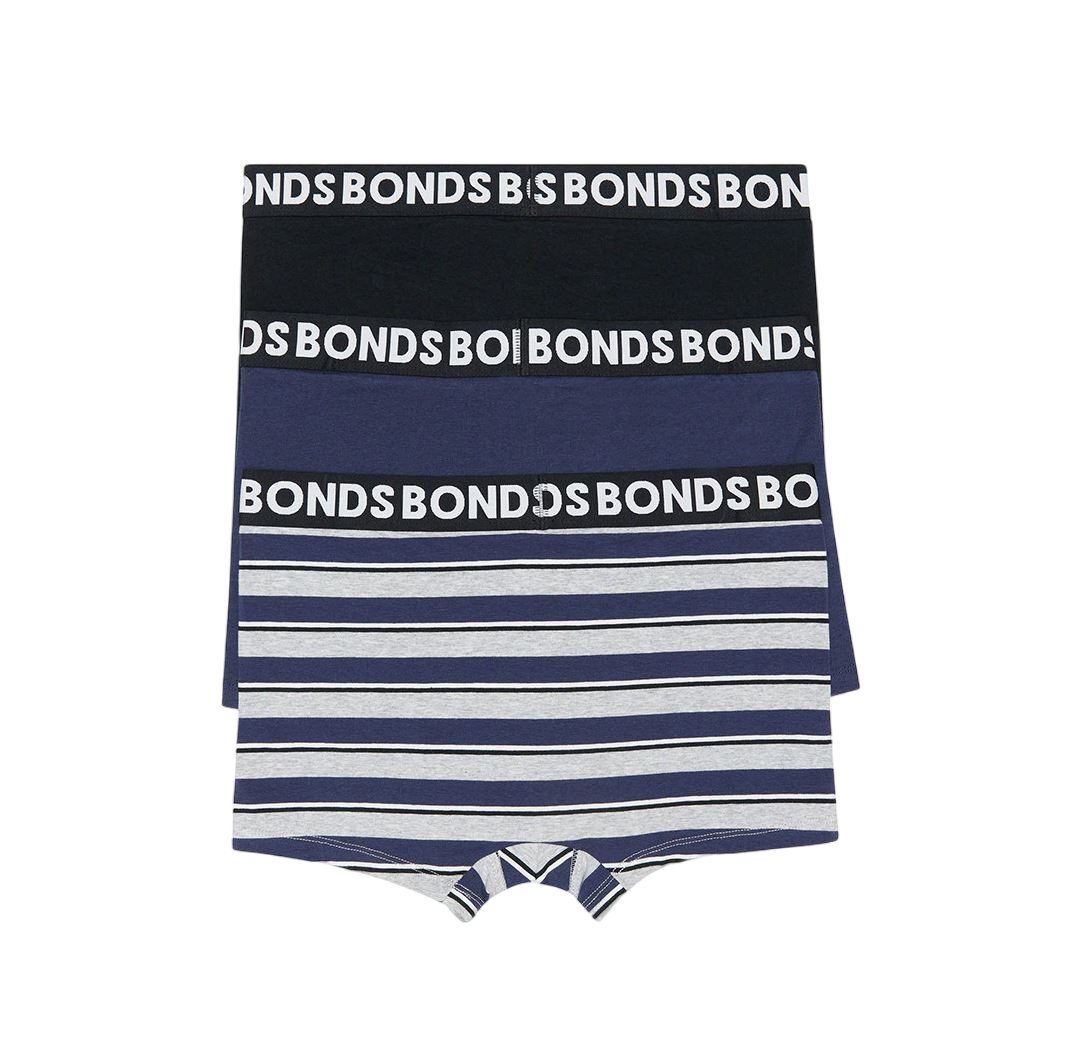 3 Pack Mens Bonds Everyday Trunk Trunks Underwear Multi