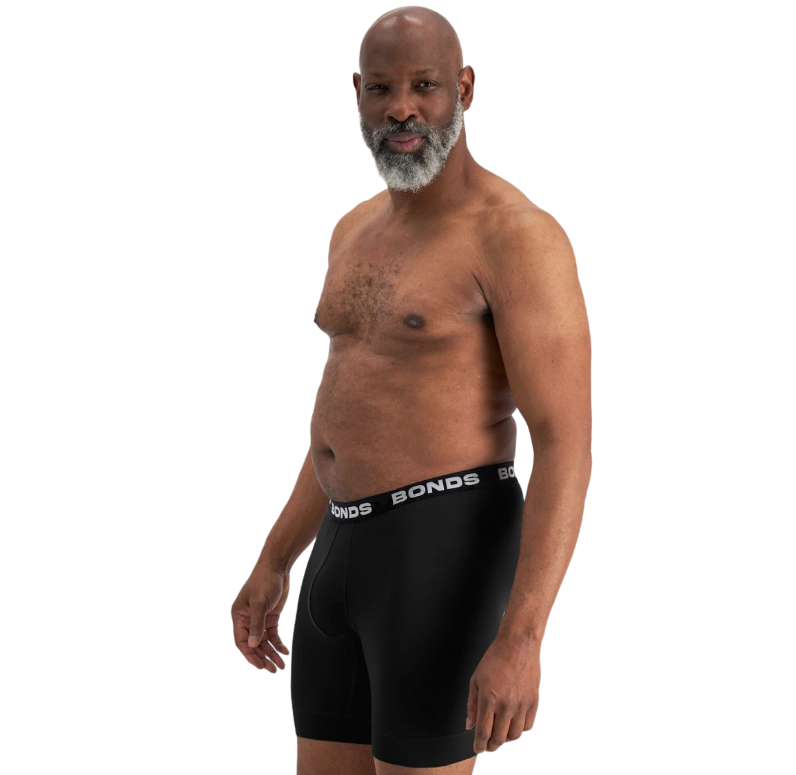 Mens Bonds Total Package Long Trunks Underwear Black