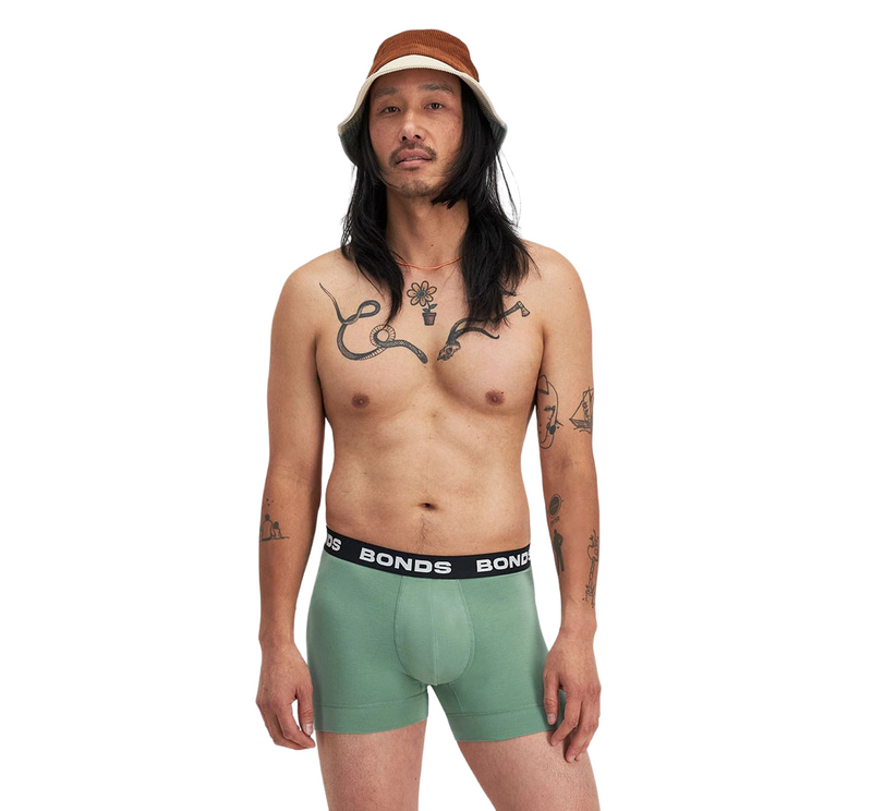 1 x Bonds Mens Total Package Trunk Underwear Undies Green