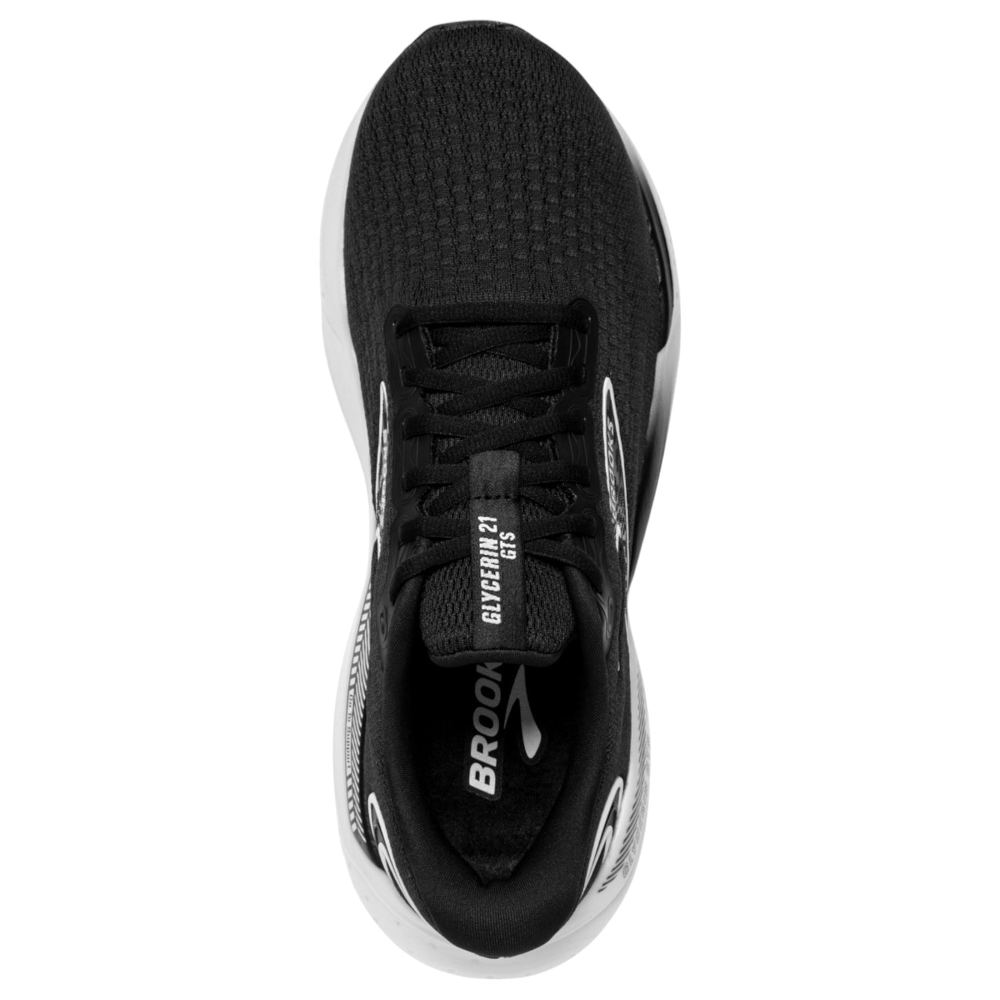 Mens Brooks Glycerin 21 Shoes Black/Grey/White