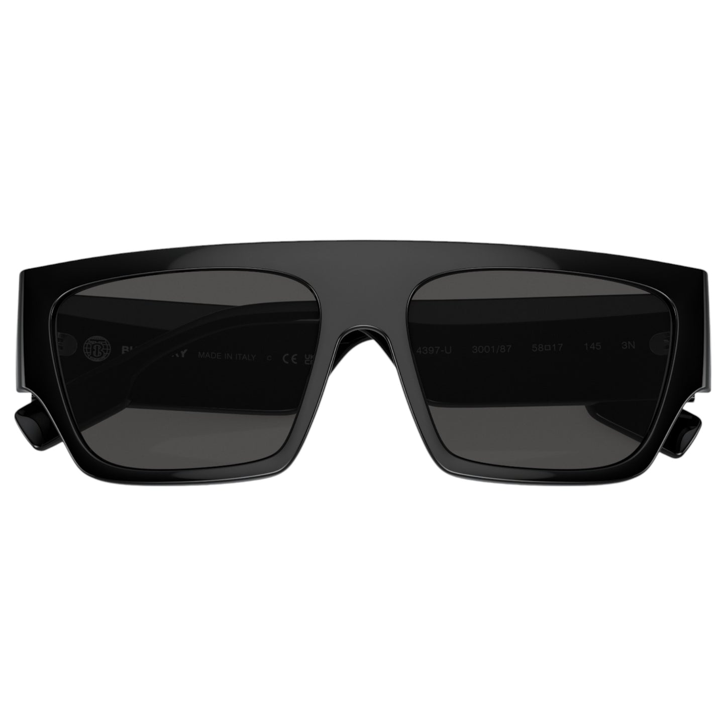 Mens Burberry Micah BE4397U Sunglasses Black/Dark Grey