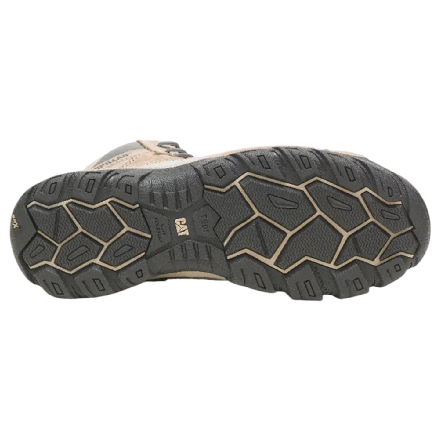 Mens Caterpillar Argon Hi Side Zip St Steel Toe Work Boot Taupe