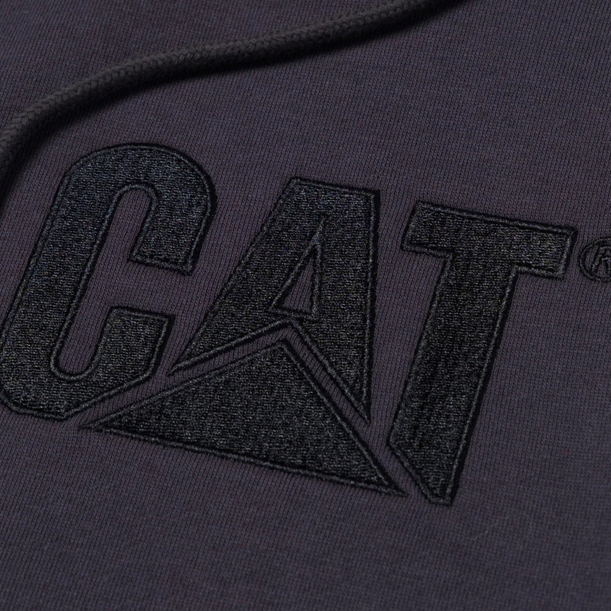 Mens Caterpillar Fleece Pullover Hoodie Washed Black