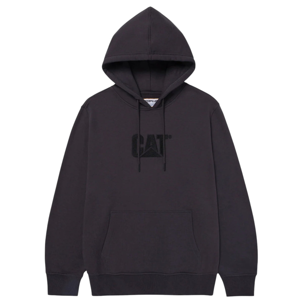 Mens Caterpillar Fleece Pullover Hoodie Washed Black