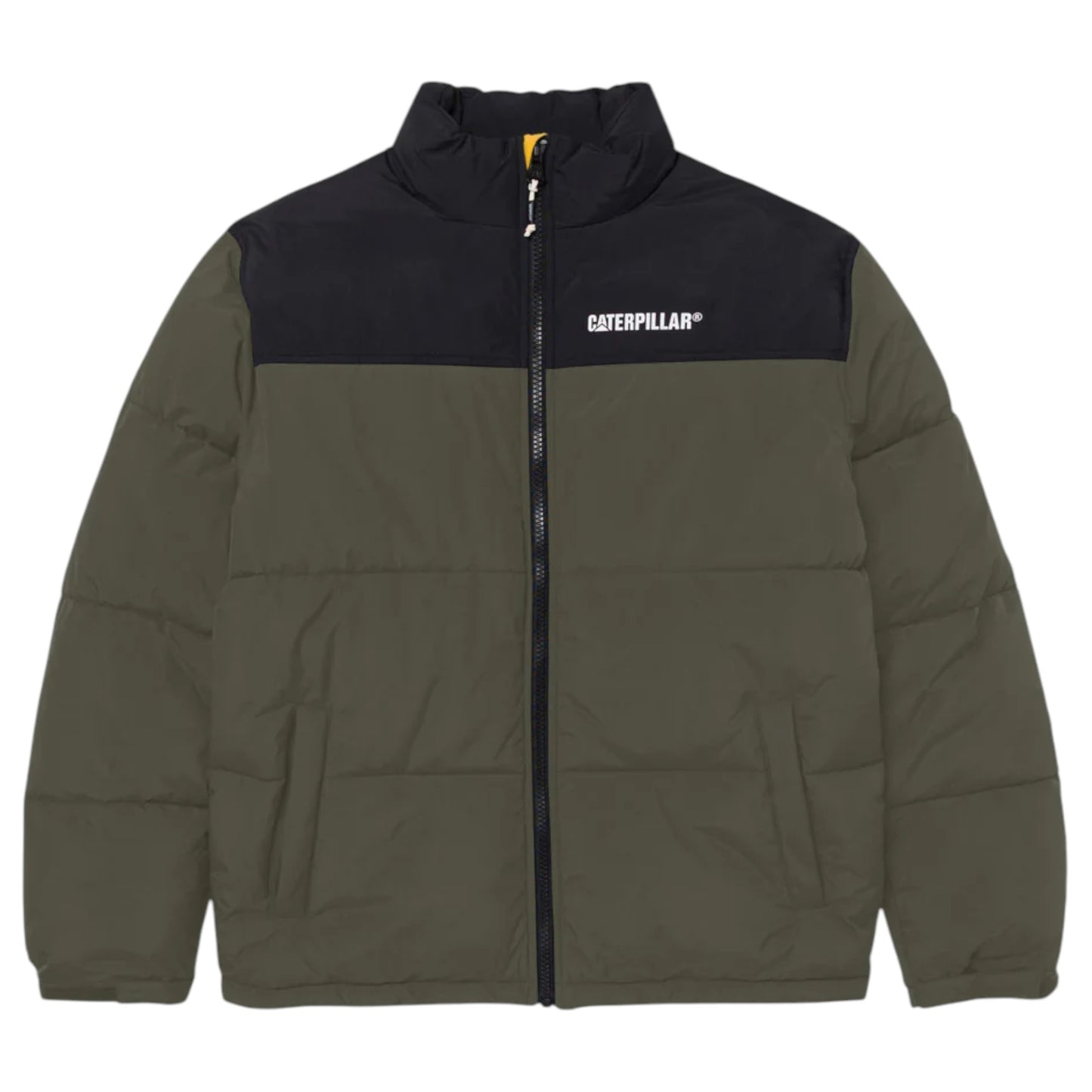 Mens Caterpillar Heavy Weight Insulated Puffer Jacket - Olive Night