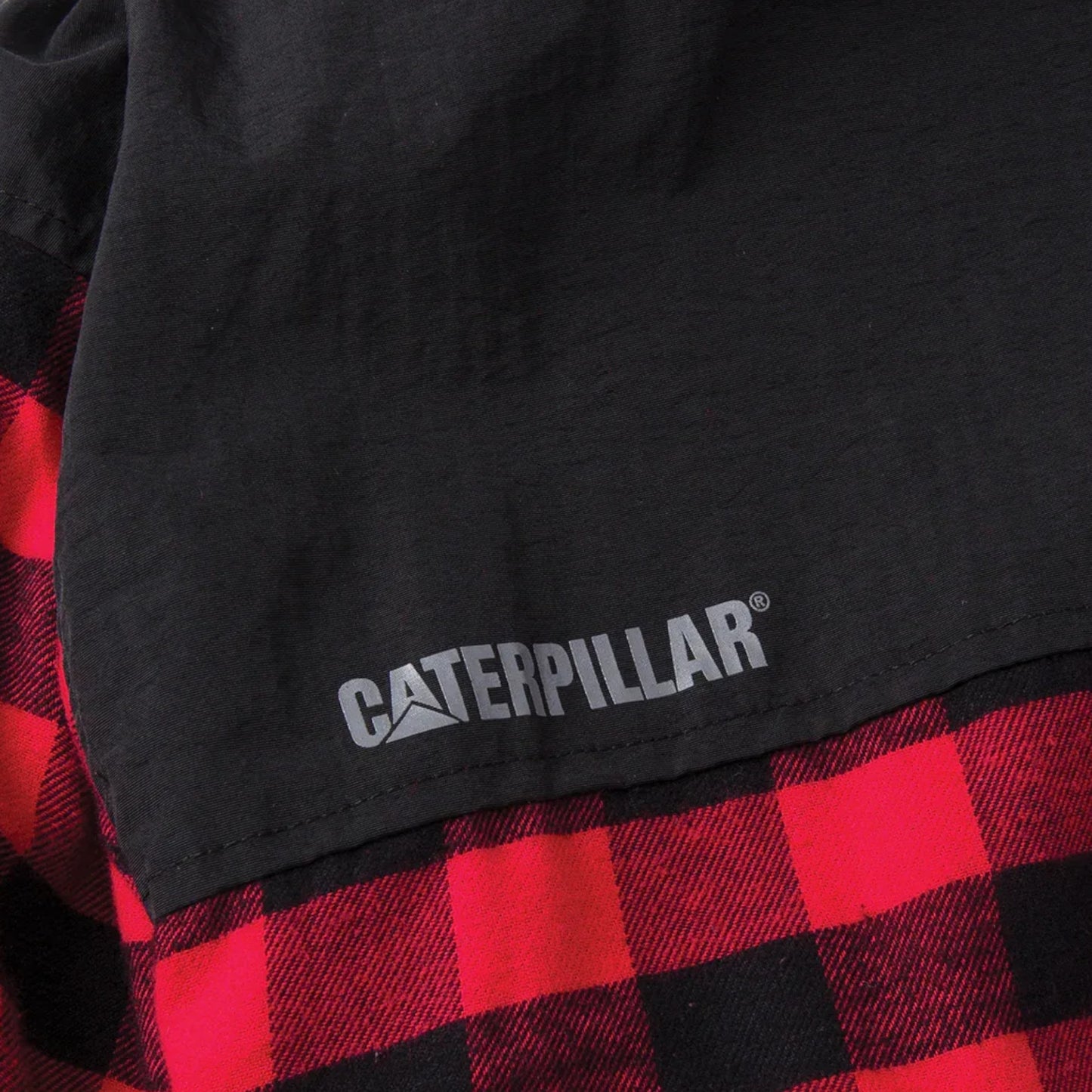 Mens Caterpillar Sequoia Red Buffalo Plaid Flannel Shirt Jacket