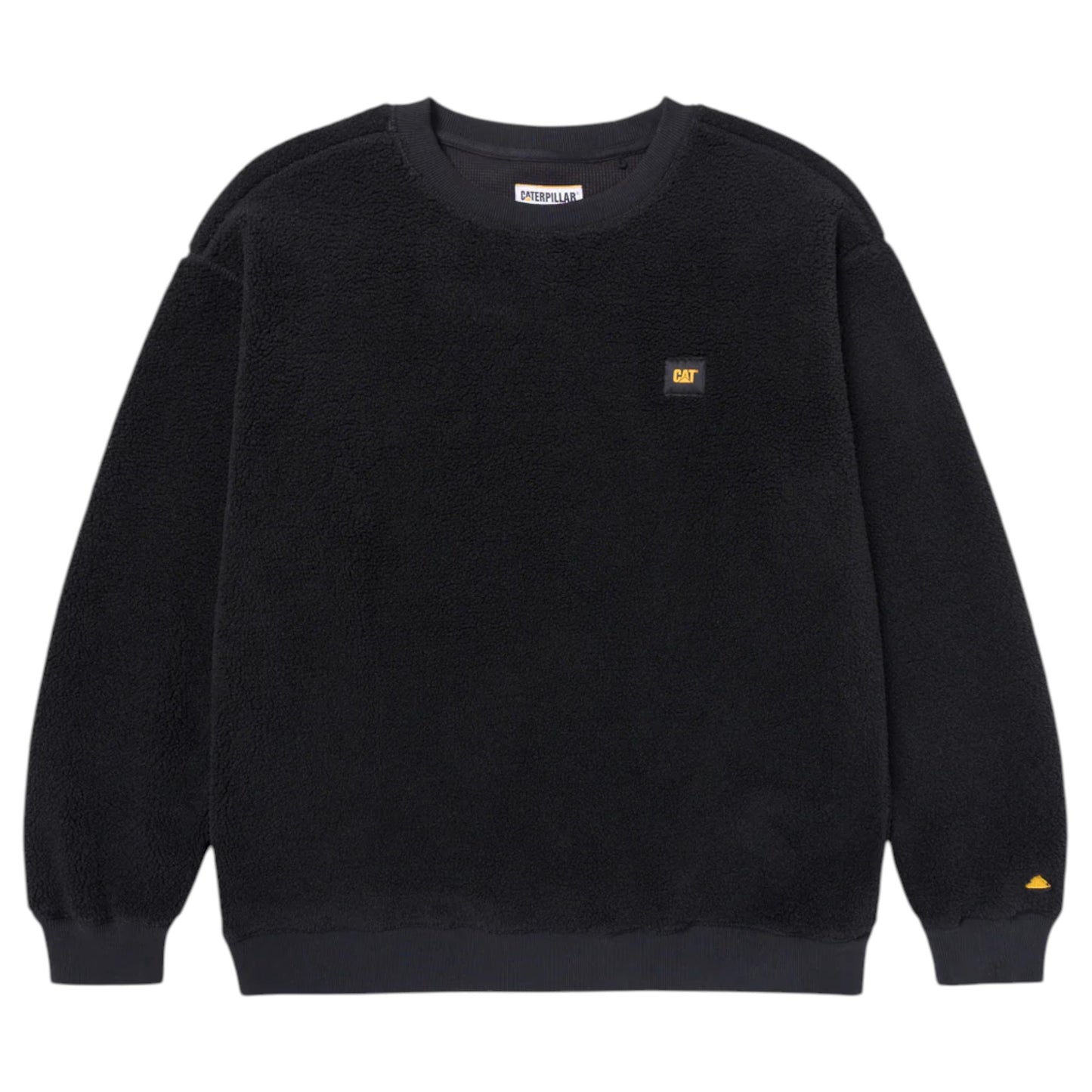 Mens Caterpillar Sherpa Crewneck Pitch Black Jumper