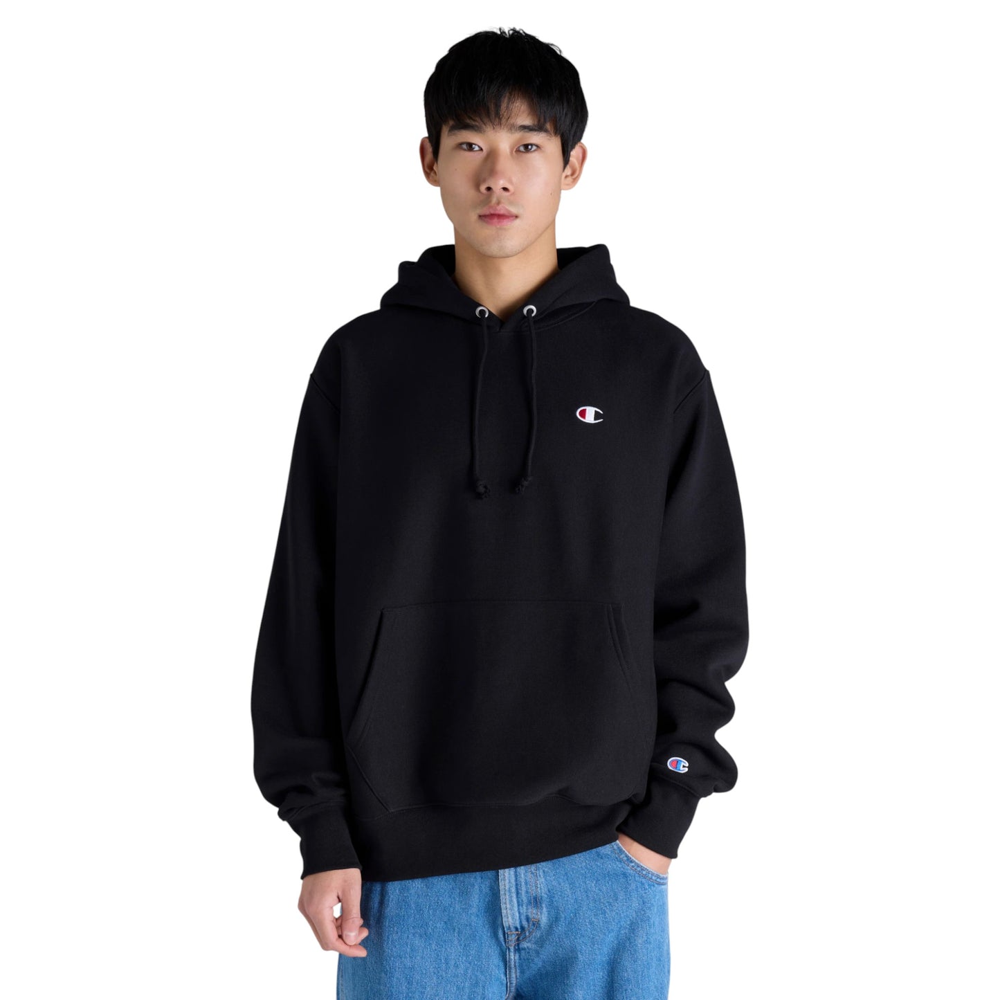Mens Champion Reverse Weave Hoodie Black