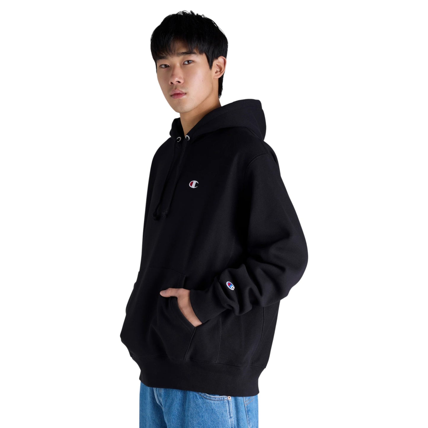 Mens Champion Reverse Weave Hoodie Black