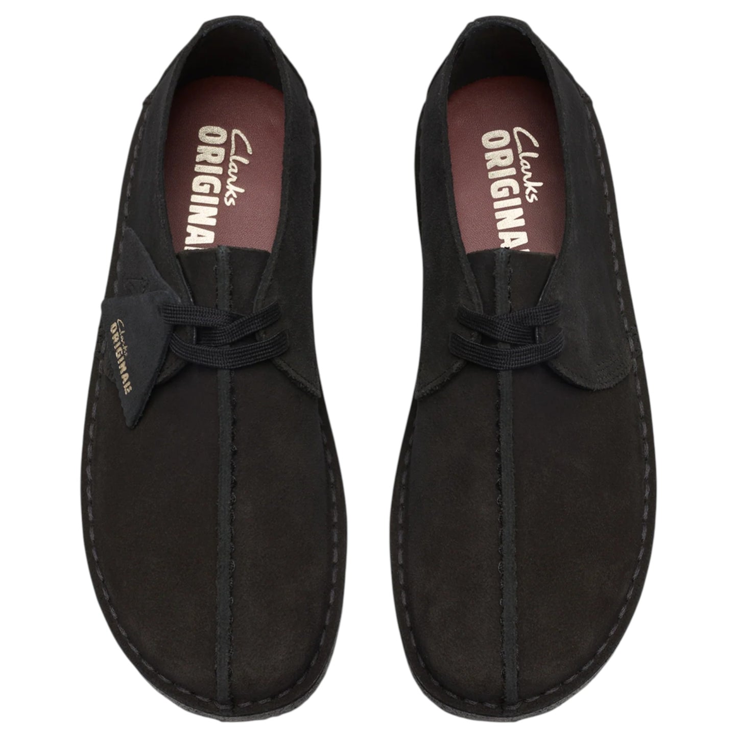 Mens Clarks Desert Trek Shoes Black Suede