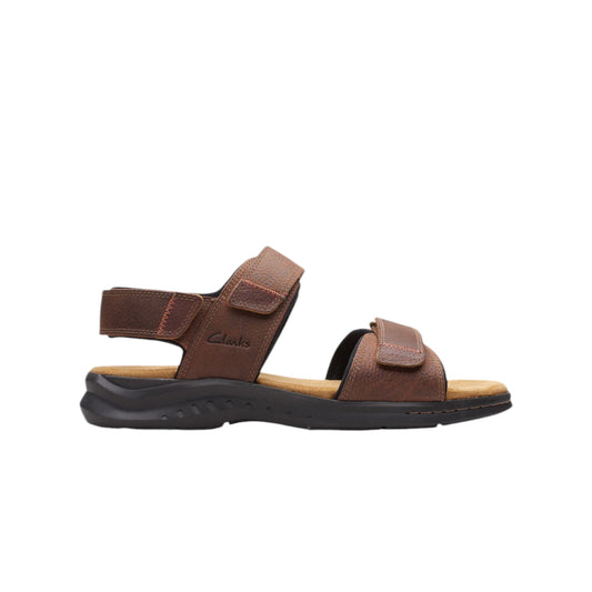Mens Clarks Hapsford Creek Sandals Dark Brown