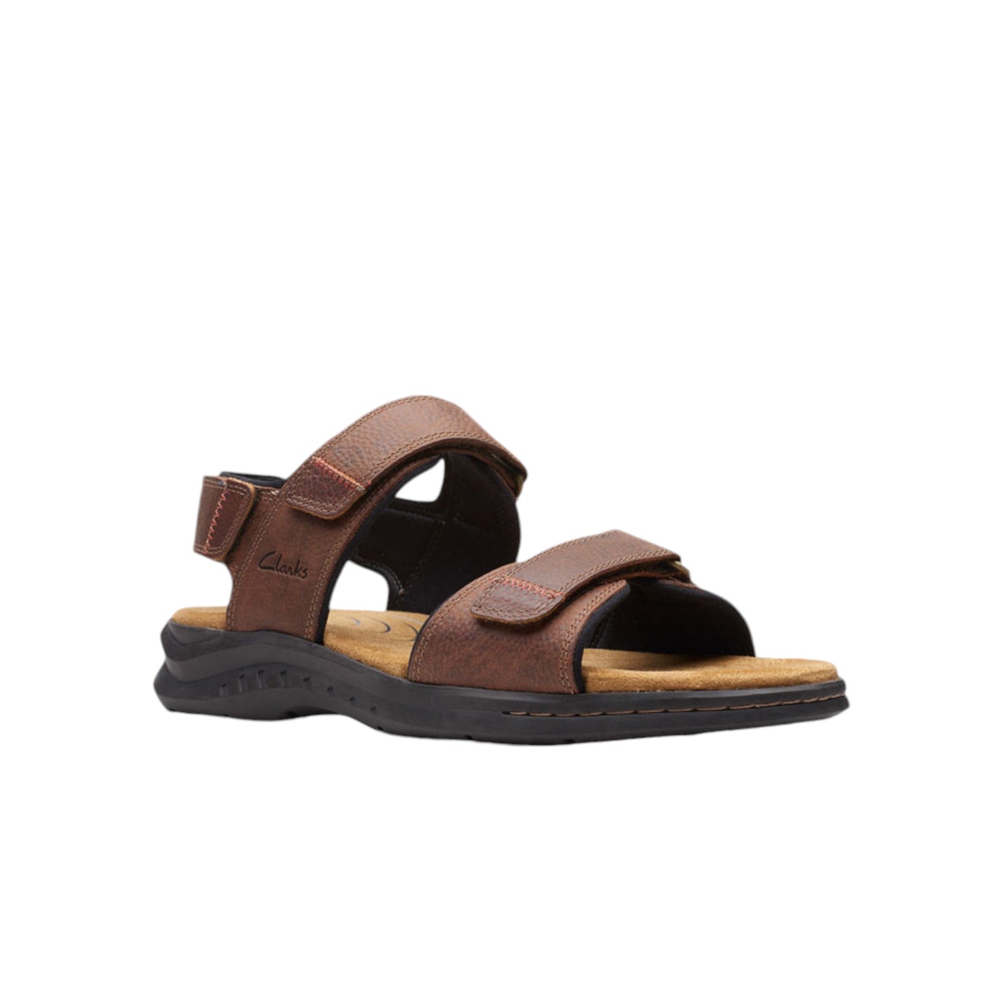Mens Clarks Hapsford Creek Sandals Dark Brown
