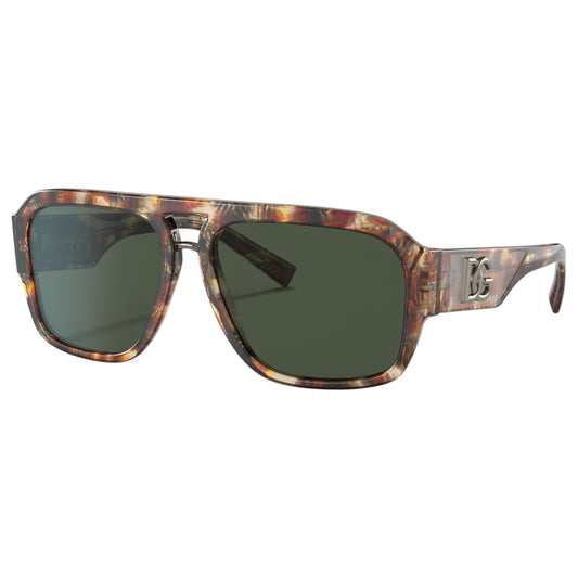 Mens Dolce & Gabbana DG4403 Polarized Sunglasses Red Havana/Dark Green Polar