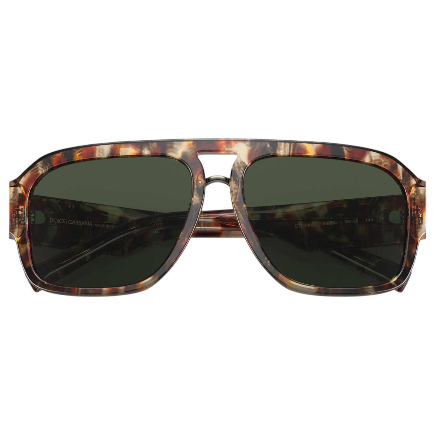 Mens Dolce & Gabbana DG4403 Polarized Sunglasses Red Havana/Dark Green Polar