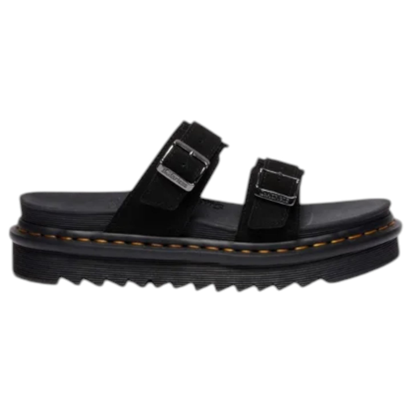 Mens Dr. Martens Myles Long Napped Suede Sandals Black