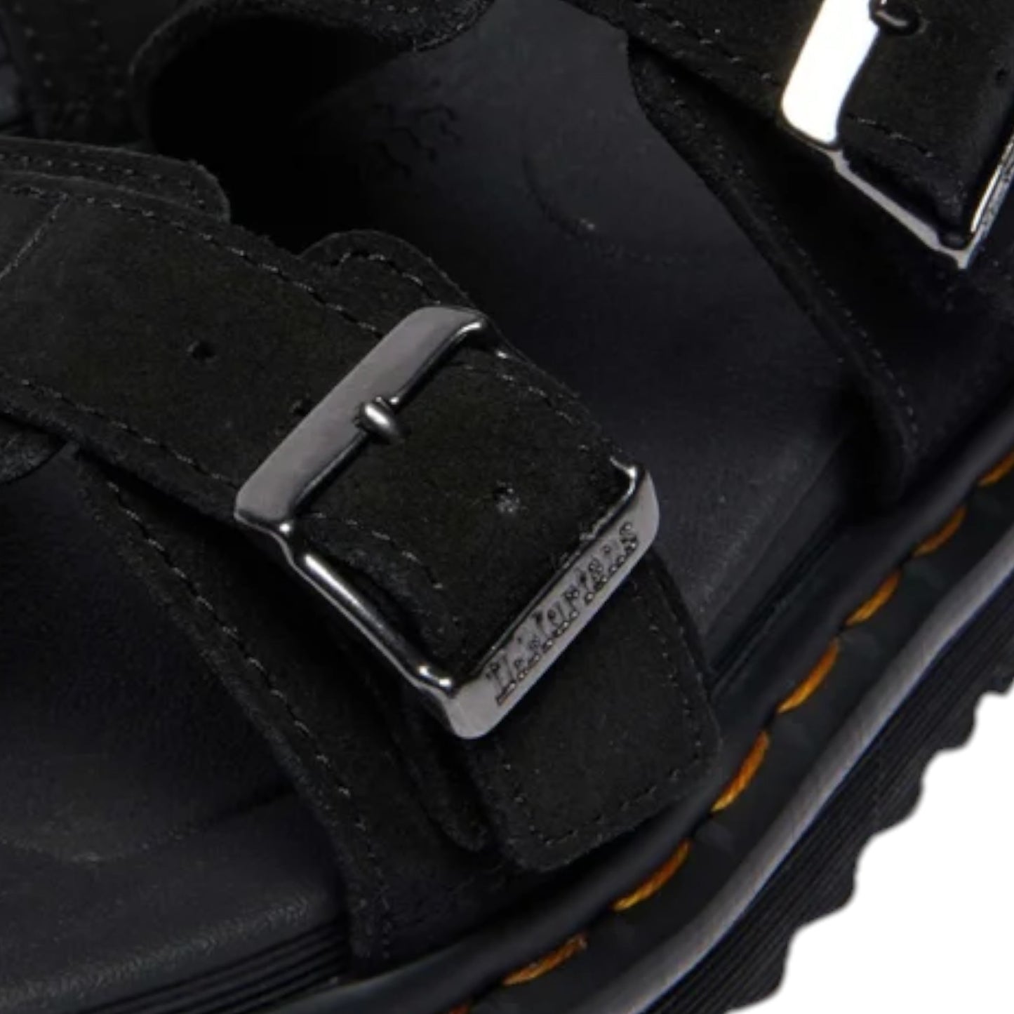 Mens Dr. Martens Myles Long Napped Suede Sandals Black