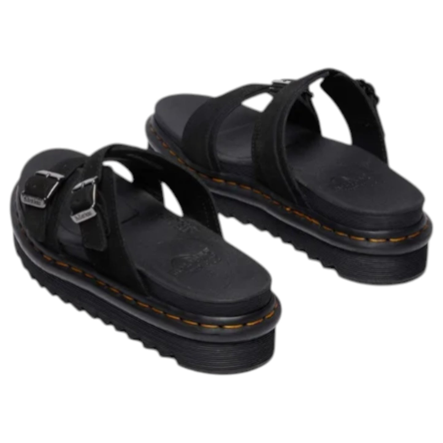 Mens Dr. Martens Myles Long Napped Suede Sandals Black