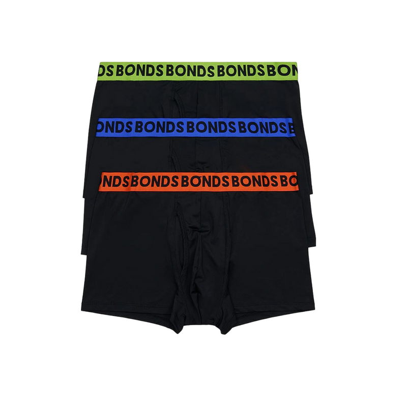3 x Bonds Mens Everyday Microfibre Trunk Black Multi Underwear