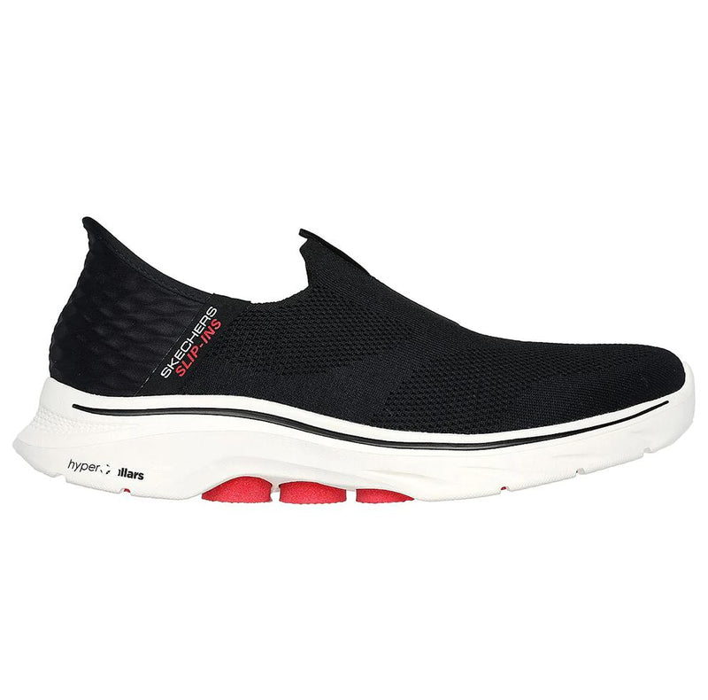 Mens Skechers Go Walk 7 - Easy On 2 Black White Slip On Sneaker Shoes