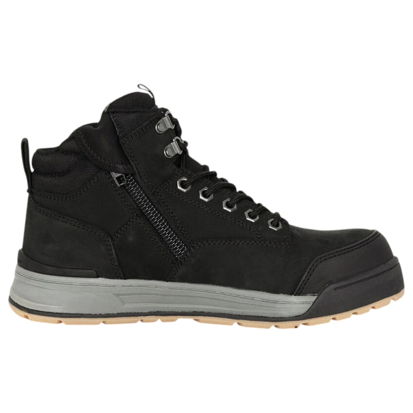 Mens Hard Yakka 3056 Lace Zip Boots Black