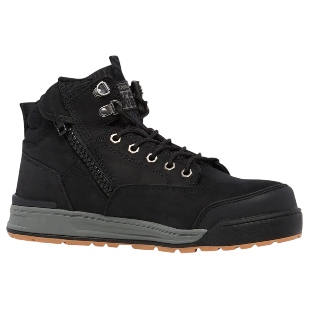 Mens Hard Yakka 3056 Lace Zip Boots Black