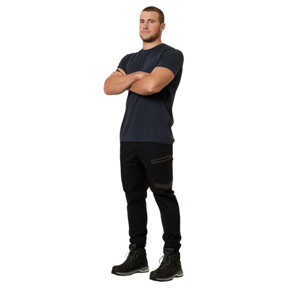 Mens Hard Yakka 3056 Raptor Rip Resistant Cuffed Cotton Cargo Workwear Pants Black