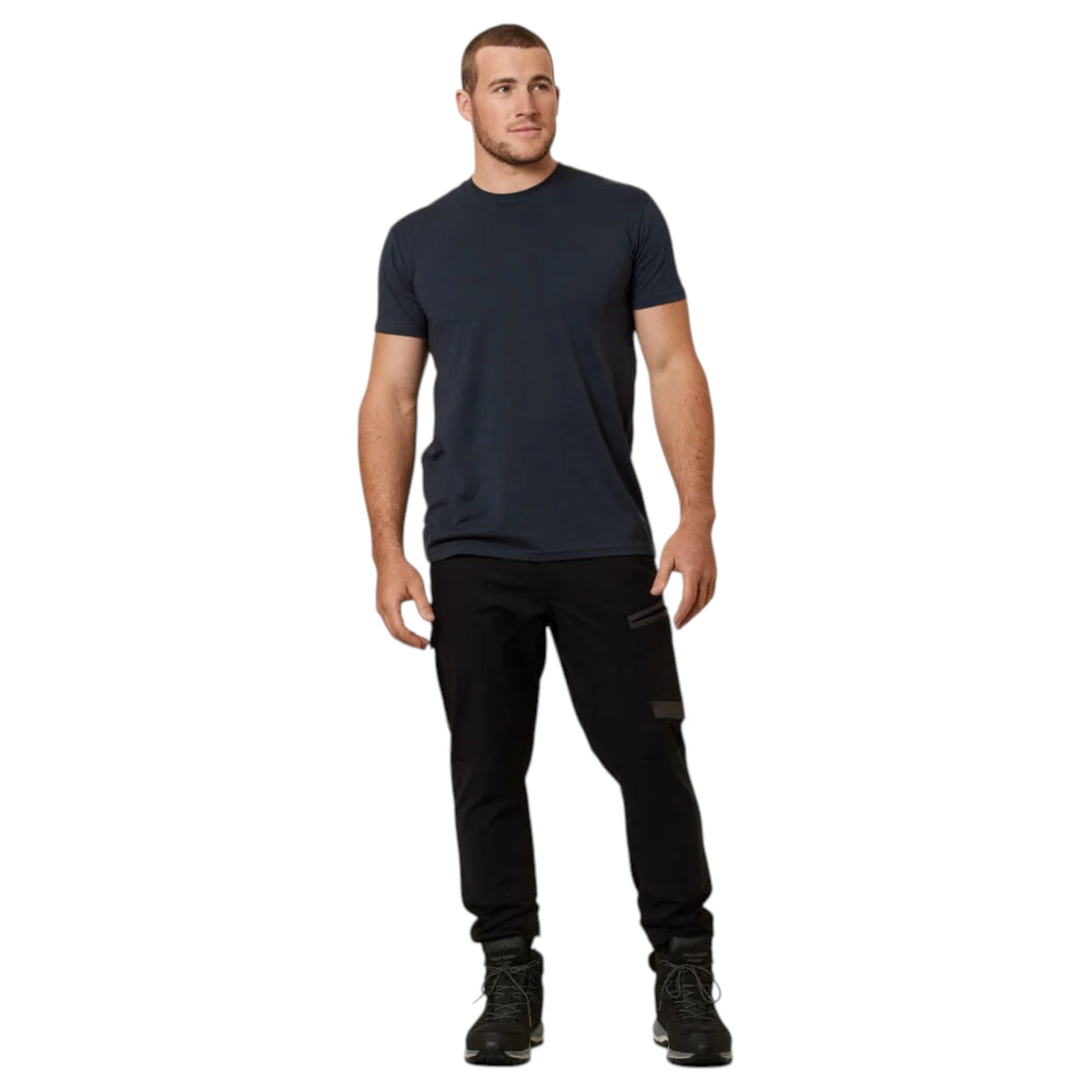 Mens Hard Yakka 3056 Raptor Rip Resistant Cuffed Cotton Cargo Workwear Pants Black