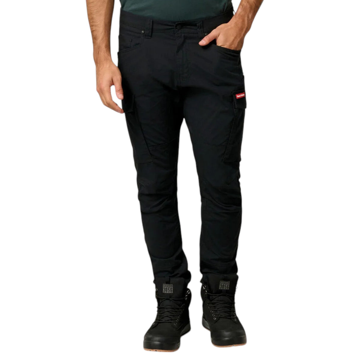 Mens Hard Yakka 3056 Ripstop Slim Fit Cotton Cargo Workwear Pants Black