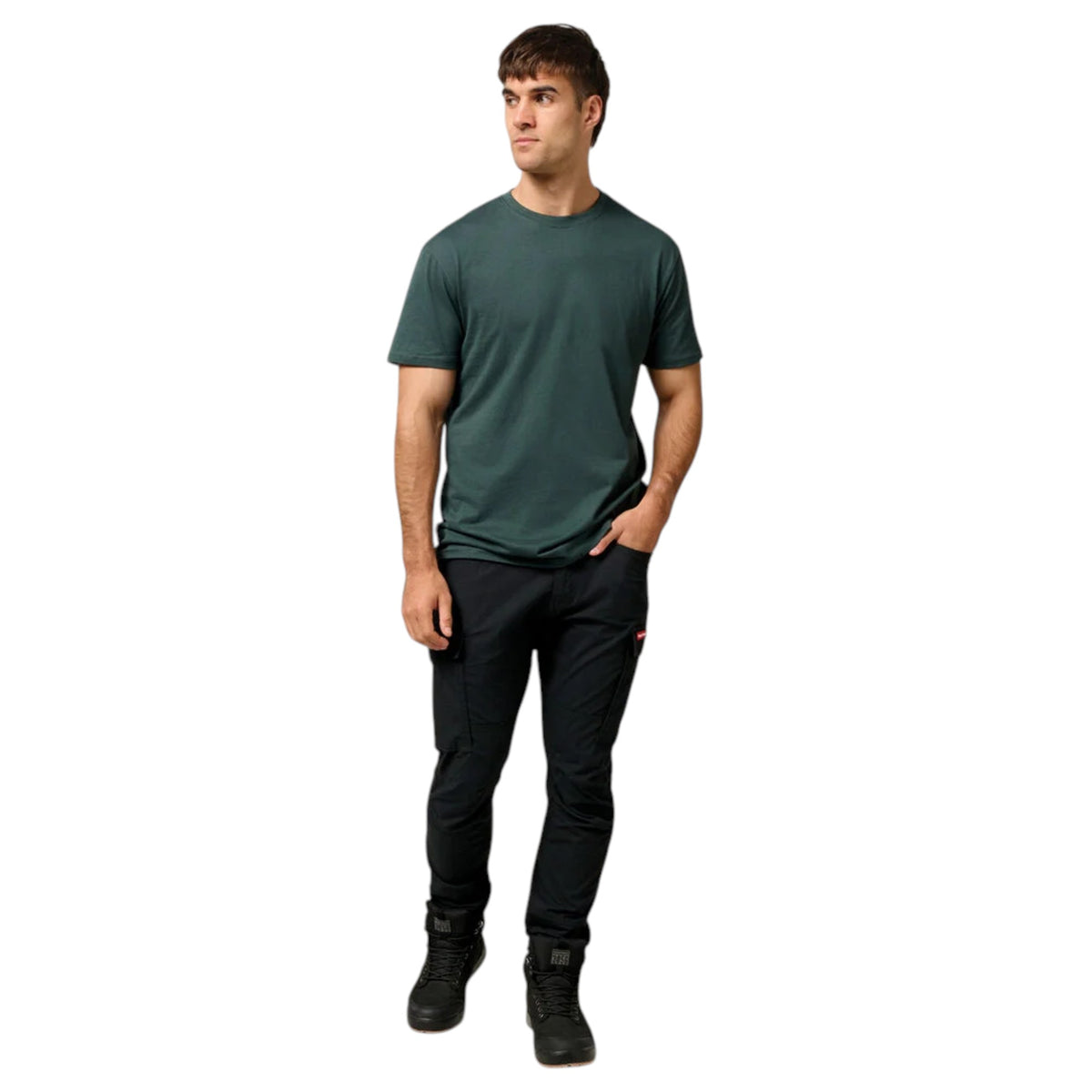 Mens Hard Yakka 3056 Ripstop Slim Fit Cotton Cargo Workwear Pants Black
