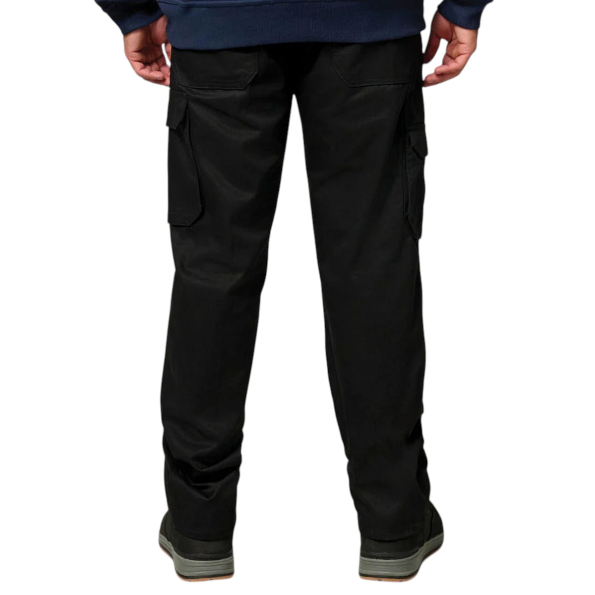 Mens Hard Yakka Cotton Drill Relaxed Fit Cargo Workwear Pants Black