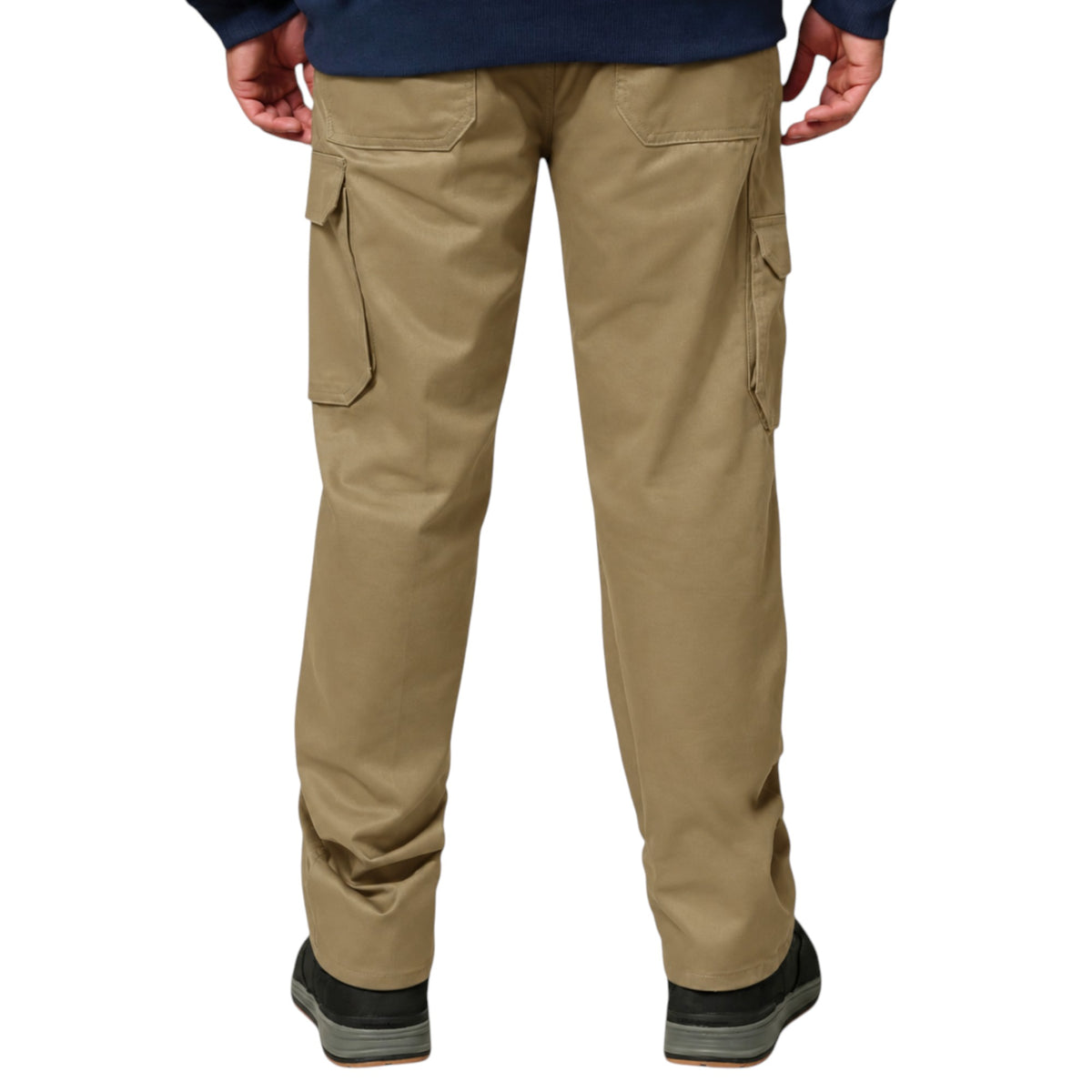 Mens Hard Yakka Cotton Drill Relaxed Fit Cargo Workwear Pants Khaki