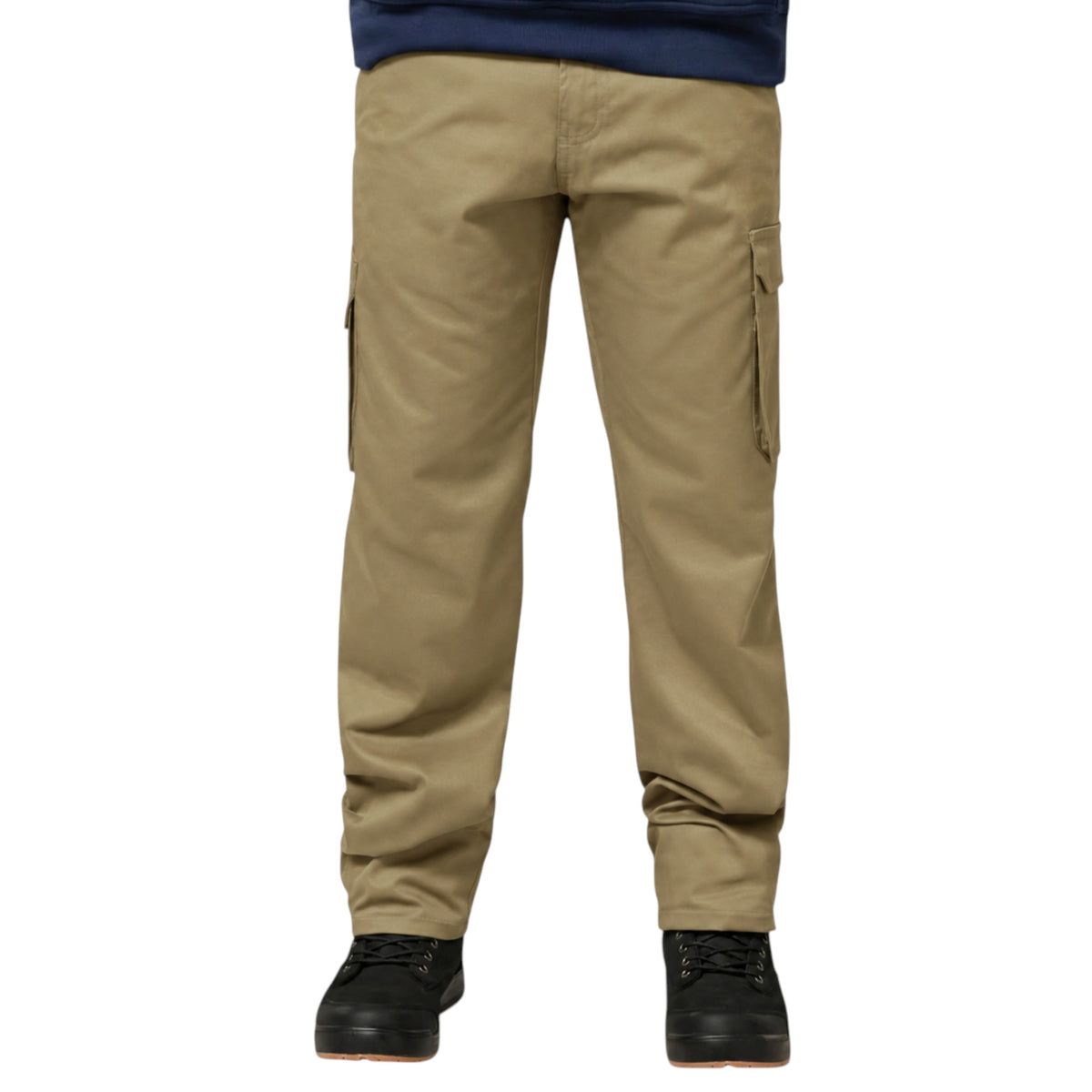 Mens Hard Yakka Cotton Drill Relaxed Fit Cargo Workwear Pants Khaki