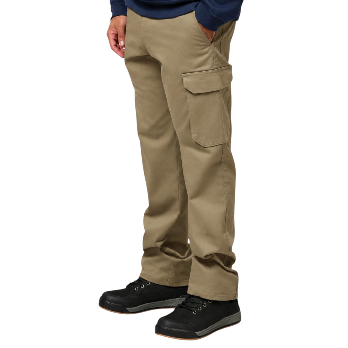 Mens Hard Yakka Cotton Drill Relaxed Fit Cargo Workwear Pants Khaki