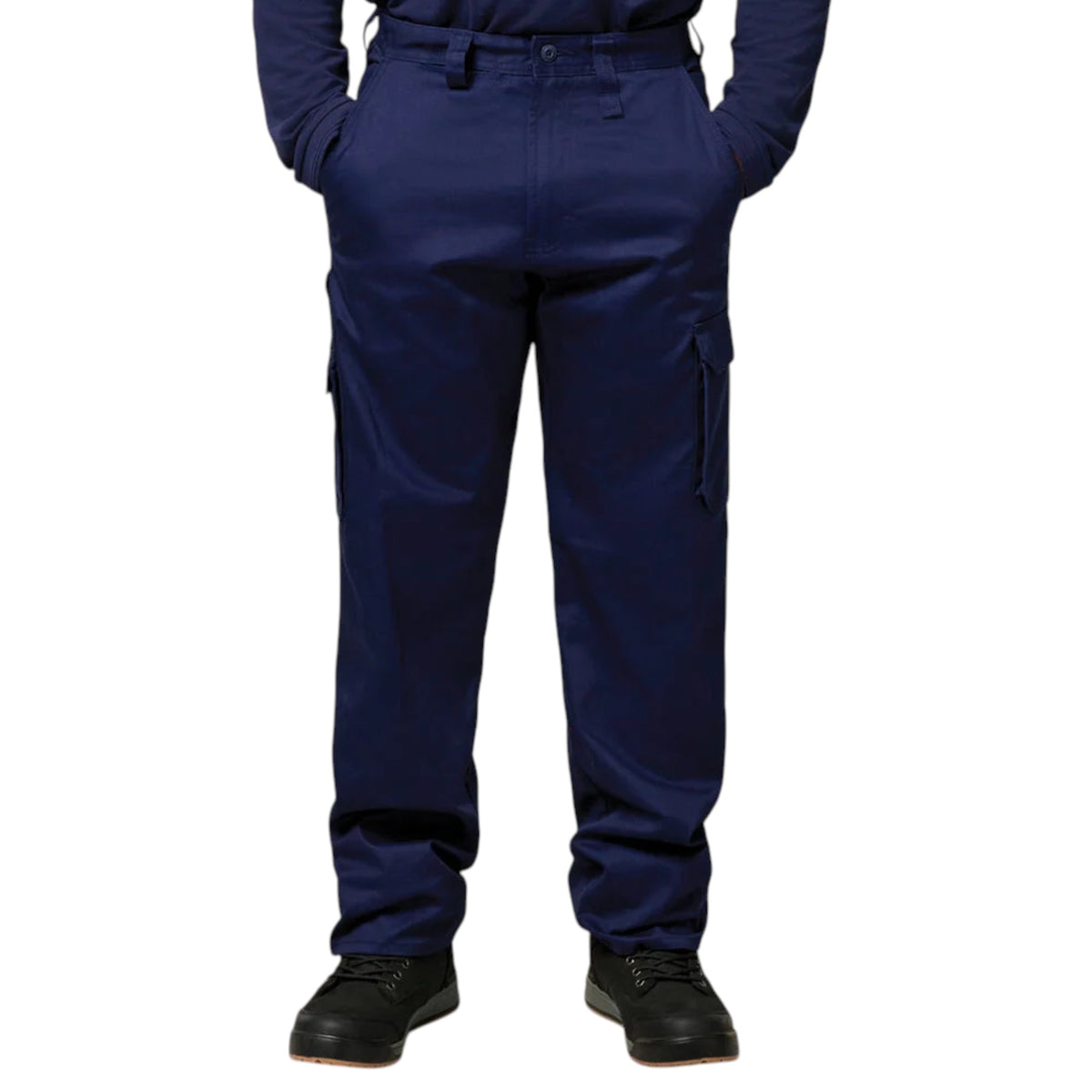 Mens Hard Yakka Cotton Drill Relaxed Fit Cargo Workwear Pants Navy