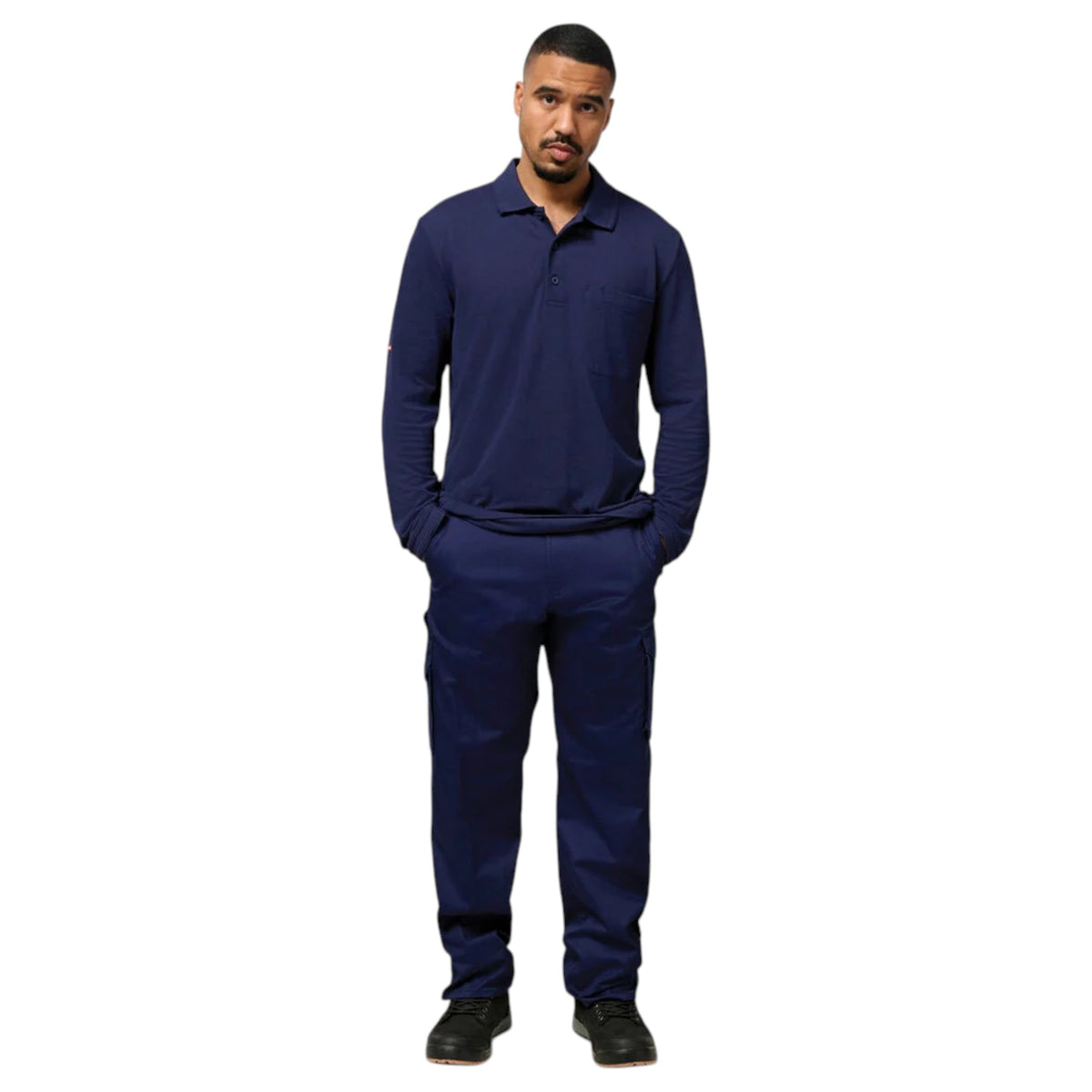 Mens Hard Yakka Cotton Drill Relaxed Fit Cargo Workwear Pants Navy