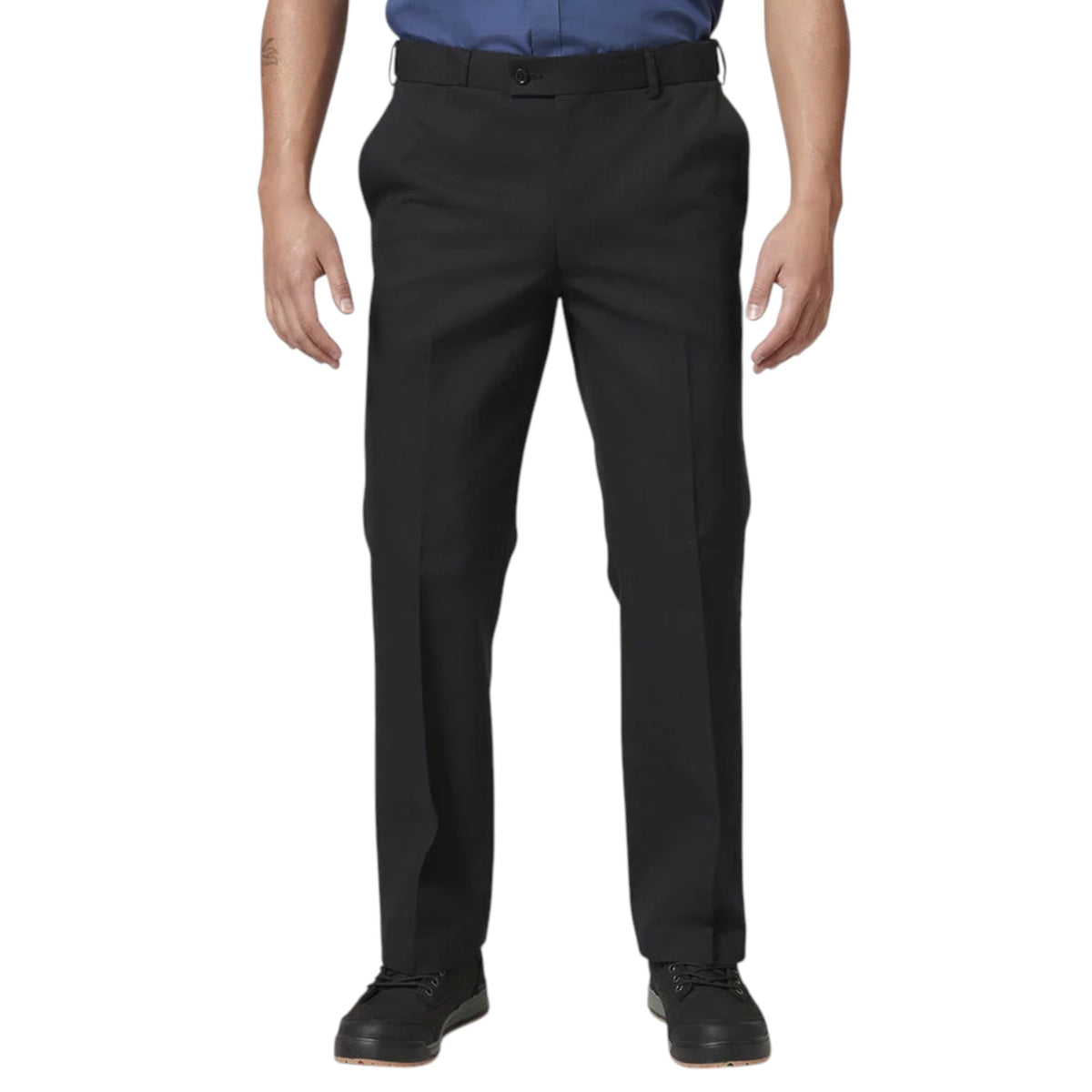 Mens Hard Yakka Permanent Press Plain Front Workwear Pants Black
