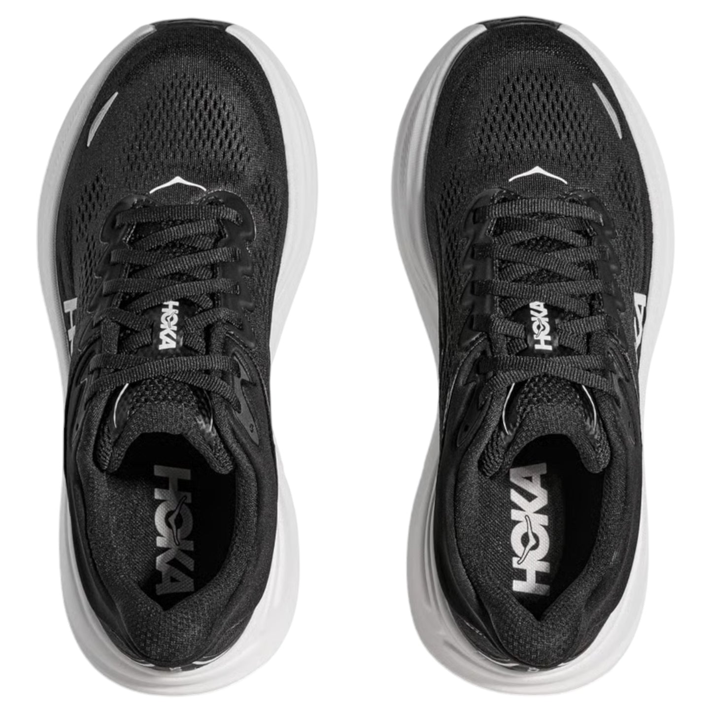 Womens Hoka Bondi 9 Shoes Black/White