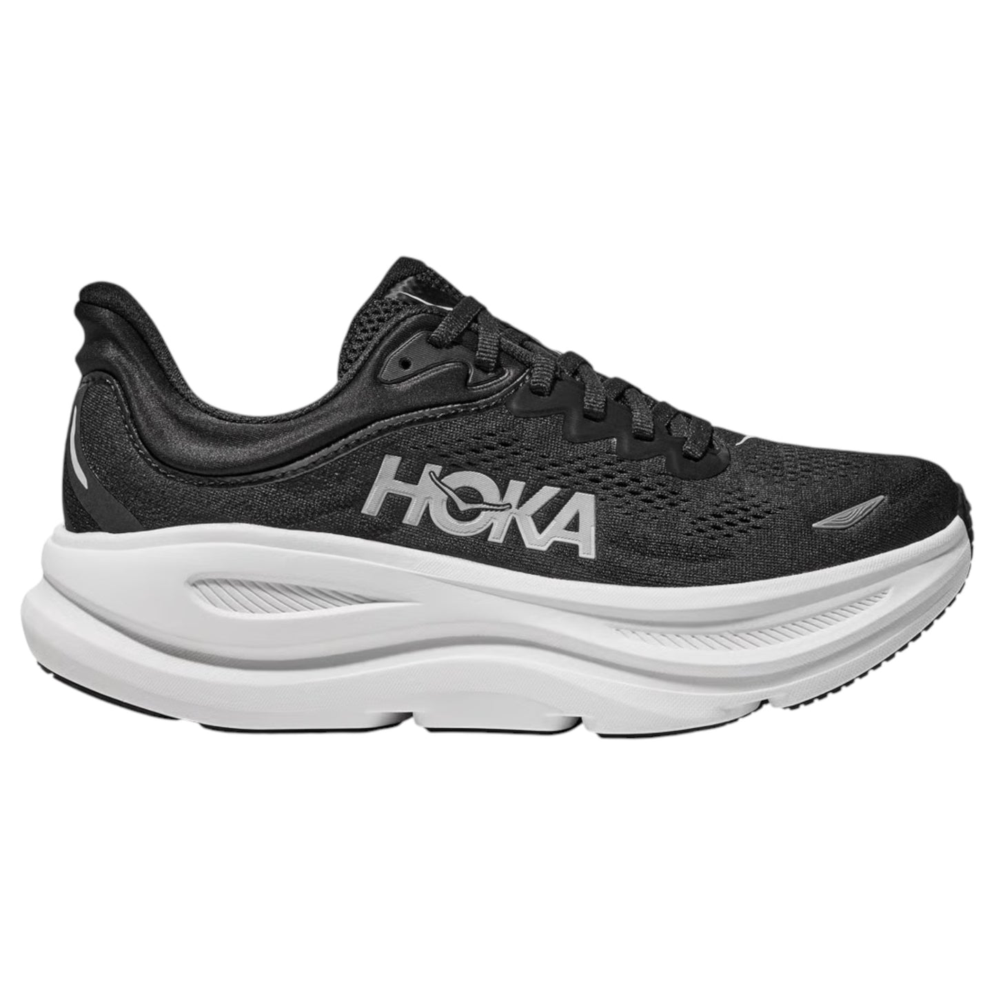 Mens Hoka Bondi 9 Shoes Black/White
