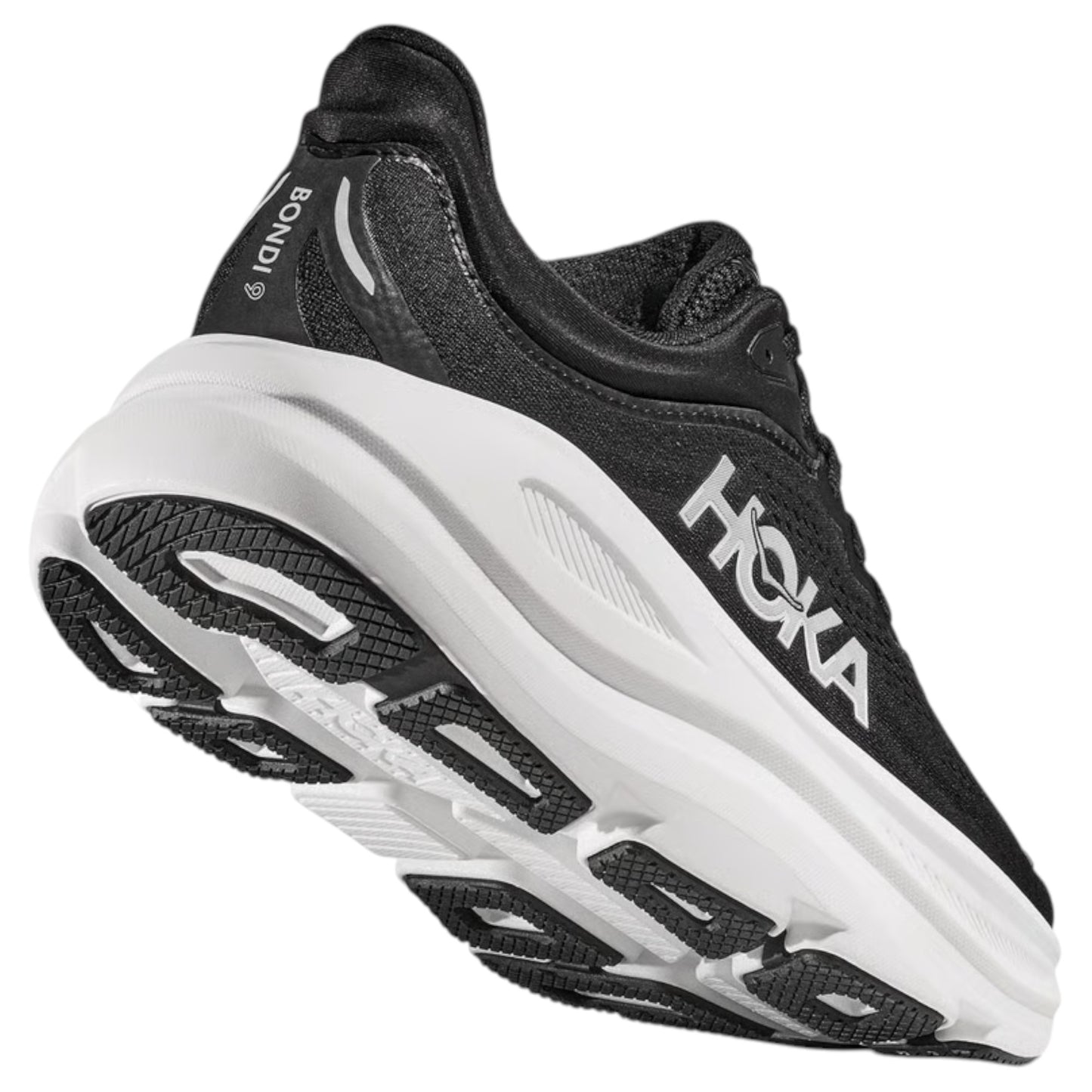 Womens Hoka Bondi 9 Shoes Black/White