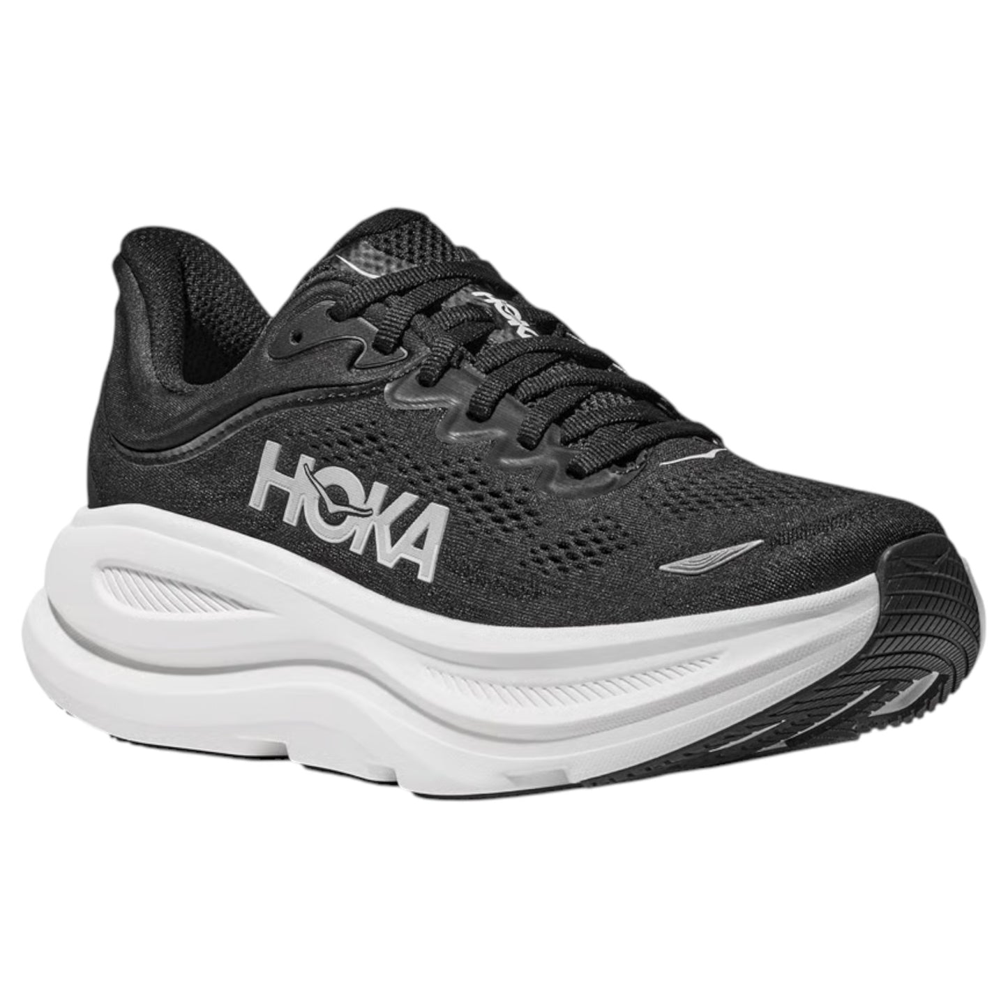 Mens Hoka Bondi 9 Shoes Black/White