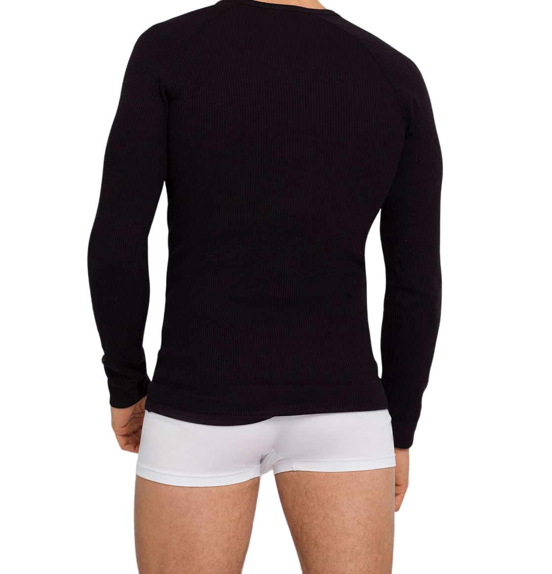 Mens Holeproof Aircel Thermal Waffle Knit T-Shirt Black