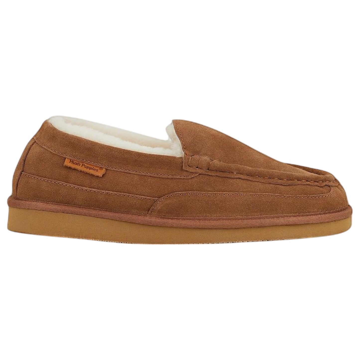 Mens Hush Puppies Leander Slippers Chestnut Suede