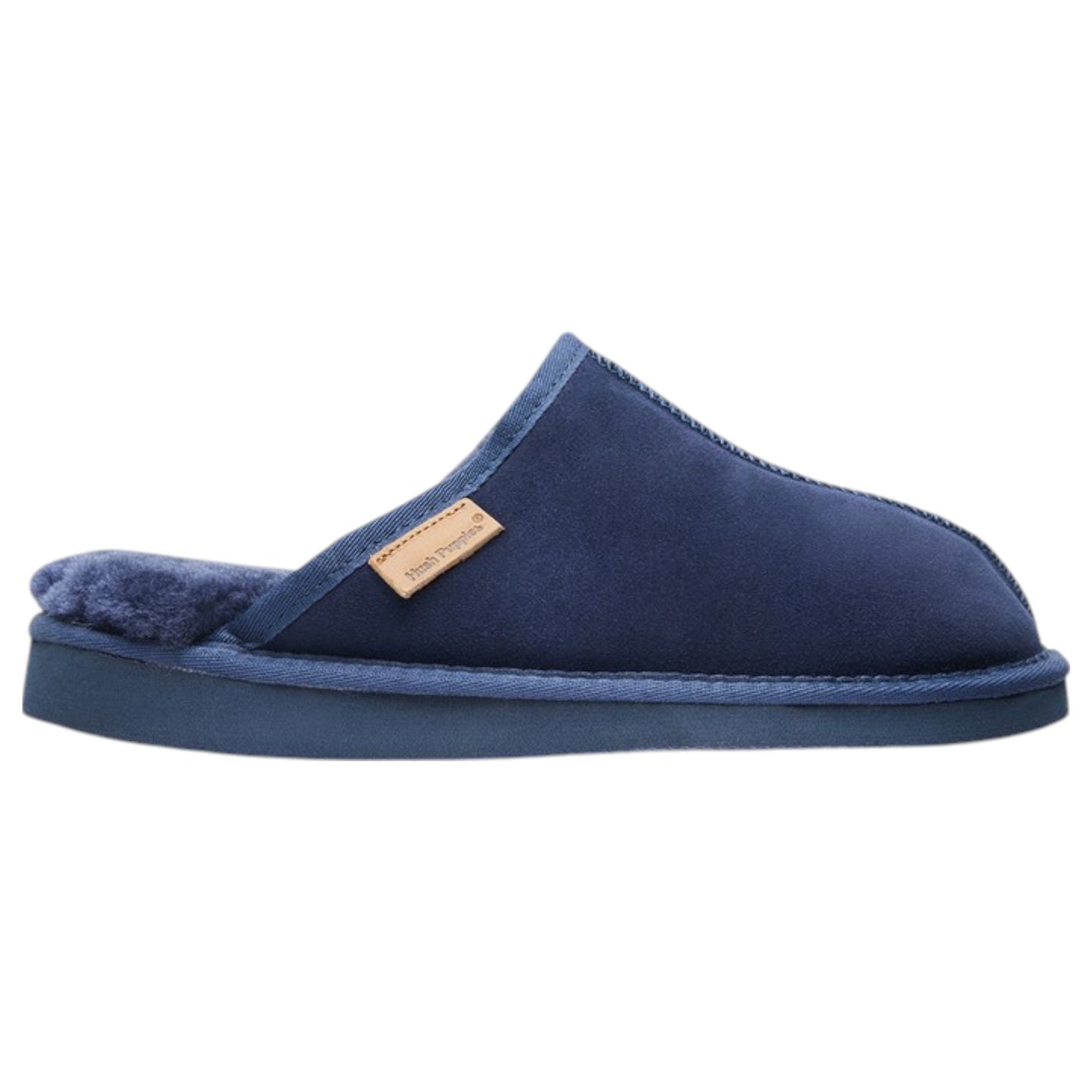 Mens Hush Puppies Loch Slippers Navy Suede