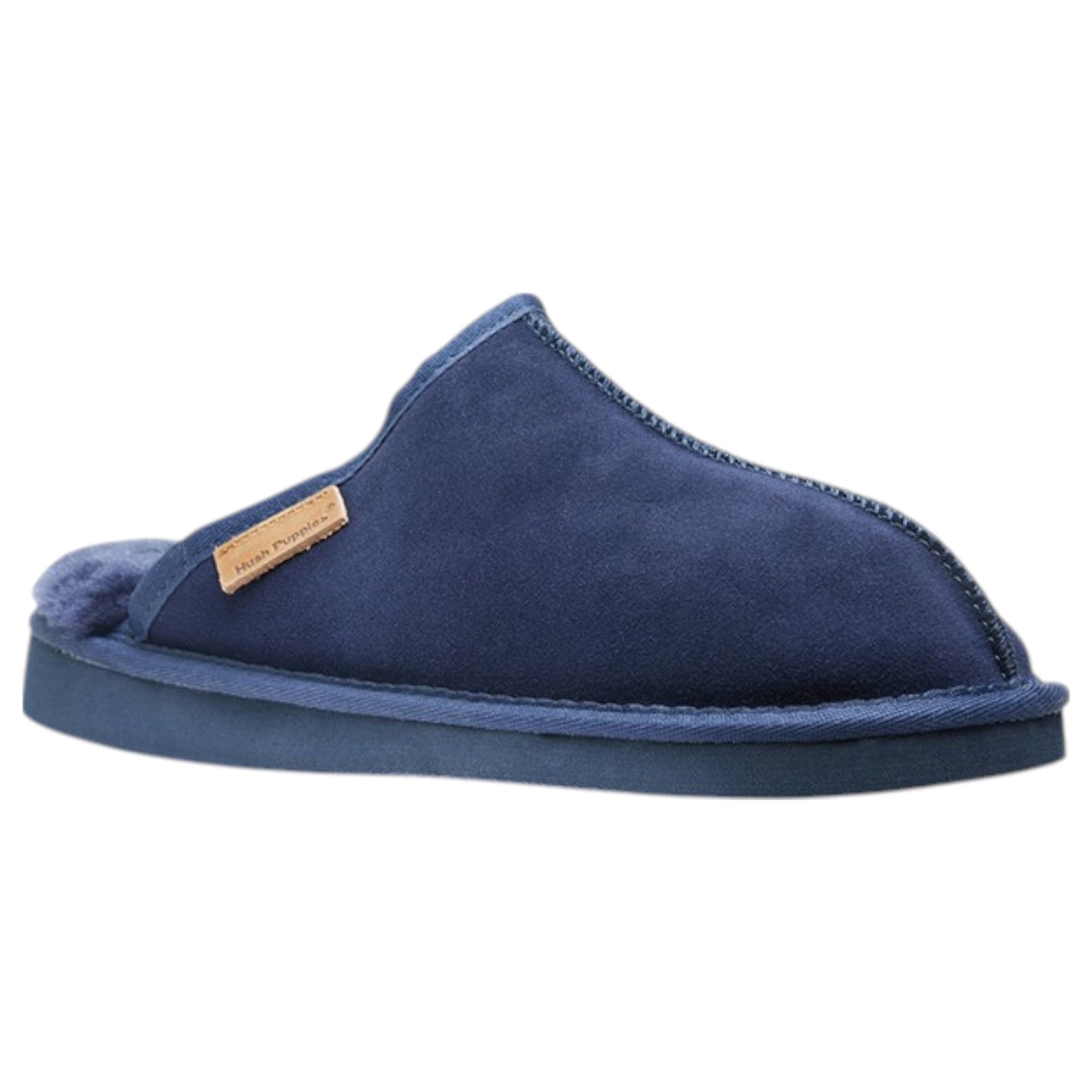 Mens Hush Puppies Loch Slippers Navy Suede