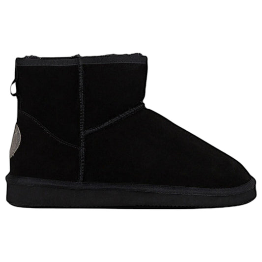 Mens Hush Puppies Lorry Boot Slippers Black Suede